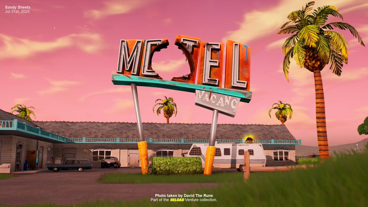 MAIS CONECTADOS? — A placa do Motel da ilha do Fortnite Raiz (C1:T4) está localizada na ilha do Reload! #Fortnite 

📸: <a href="/DavidTheRune/">David The Rune 🛸</a>