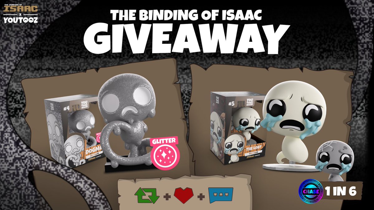 ⚔️ THE BINDING OF ISAAC GIVEAWAY ⚔️

to win both figures dropping tuesday retweet &amp; like this post then comment DOGMA 

3 winners announced august 5th 🫡 goodluck!