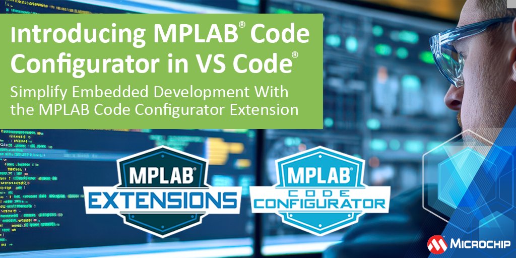 MicrochipTech's tweet image. Simplify embedded development with MPLAB® Code Configurator in VS Code®. Generate seamless C code tailored to your project needs with our intuitive, graphical programming environment. Learn more about MPLAB Extensions: mchp.us/3IGcls6. #EmbeddedDevelopment #VSCode #MPLAB
