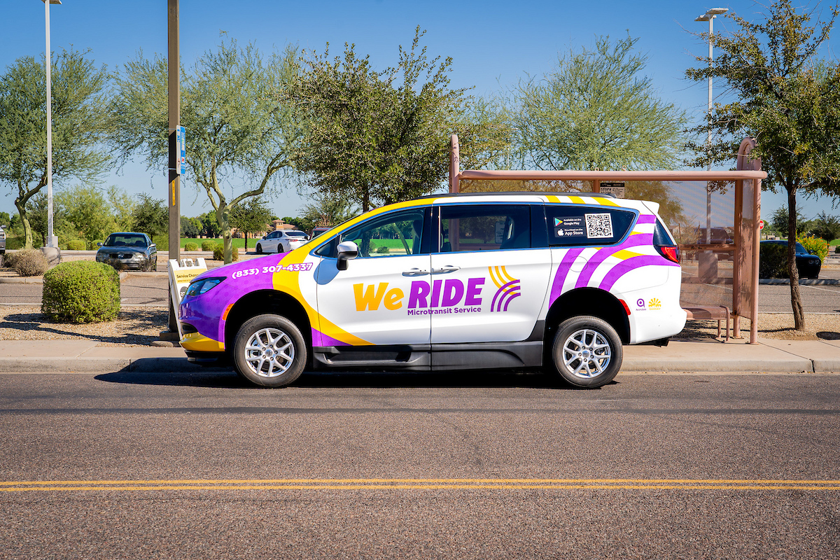 See Those Vans Around Town?

That’s Your City Service!
- Shared rides with neighbors
- $2 per trip (students $1 w/ID)
- Safe virtual stops
- Professional drivers
- Wheelchair-equipped
- Mon-Fri 6 AM-8 PM, Sat 8 AM-5 PM

📱 book.weride.rideco.com 🌐
📞(623) 777-4330