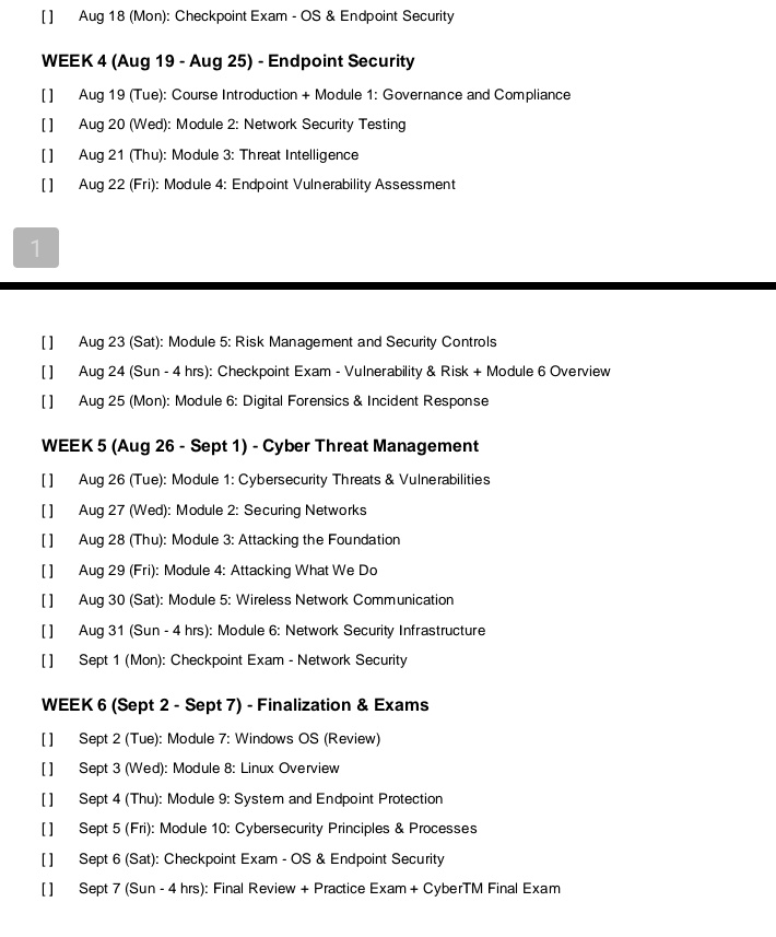 Ezechi Jeremiah (@cyberjeremiah) on Twitter photo I would be continuing the #100daysofcybersecurity challenge tomorrow and I have taken out some time to draft out what I'd be studying for the next one month.
Have a peek 🤗
<a href="/segoslavia/">Ṣẹ́gunfúnmi😎</a> <a href="/ireteeh/">Dr Iretioluwa Akerele</a> <a href="/comp_guyy/">Your Compliance Guy</a> <a href="/cyber_rekk/">Mololuwa | Cybersecurity - (The God Complex)</a> I would be continuing the #100daysofcybersecurity challenge tomorrow and I have taken out some time to draft out what I'd be studying for the next one month.
Have a peek 🤗
<a href="/segoslavia/">Ṣẹ́gunfúnmi😎</a> <a href="/ireteeh/">Dr Iretioluwa Akerele</a> <a href="/comp_guyy/">Your Compliance Guy</a> <a href="/cyber_rekk/">Mololuwa | Cybersecurity - (The God Complex)</a>