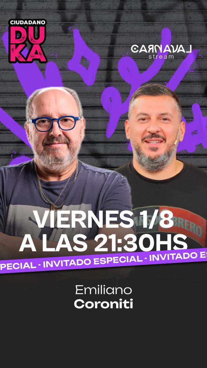 ESTE VIERNES CORONITI EN CIUDADANO DUKA !!!! <a href="/emicoroniti/">Emiliano Coroniti</a>