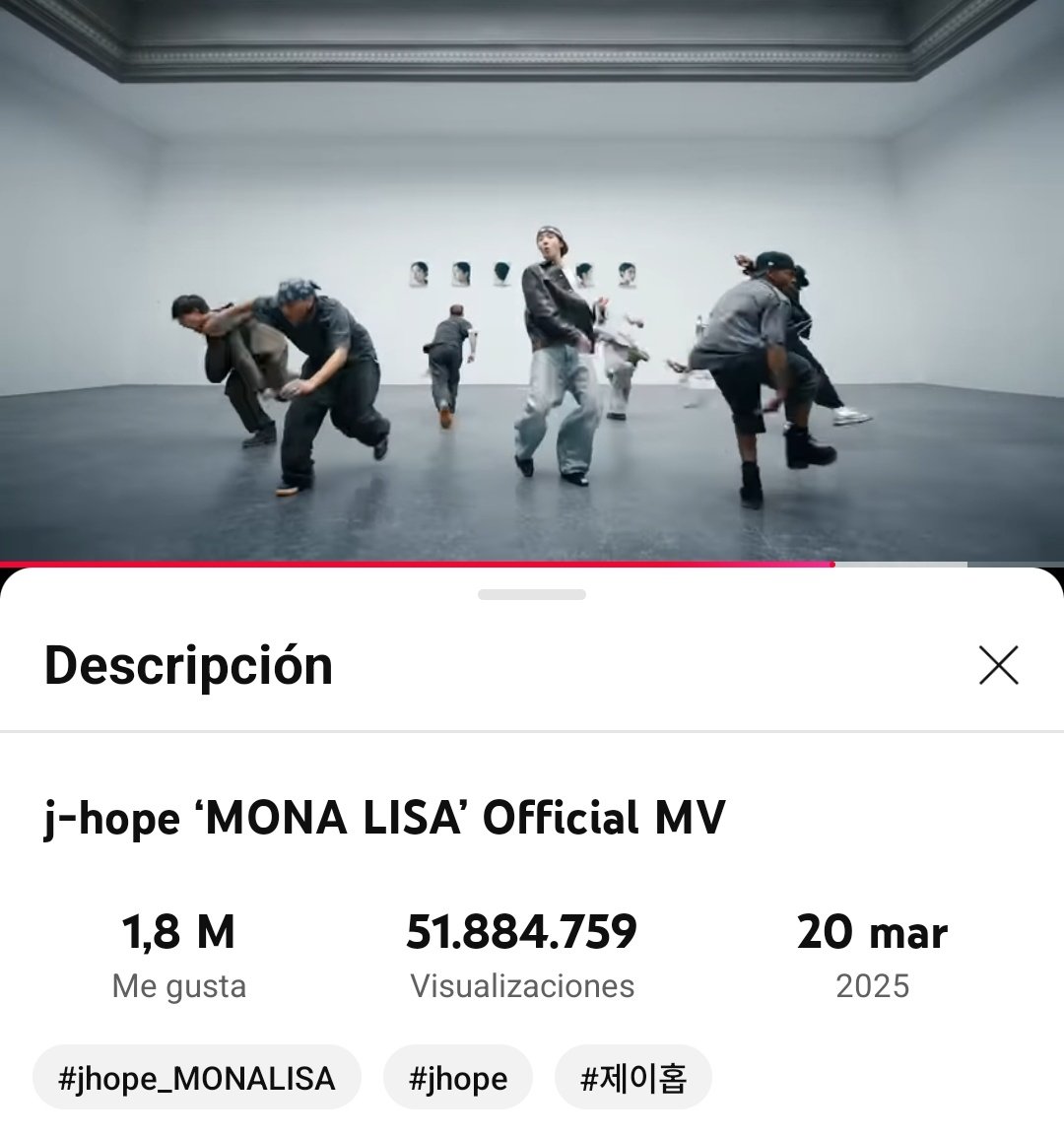 📊 MVs más vistos de solistas masculinos de kpop en YouTube este 2025:

#1. *** — 53.9M
#2. Mona Lisa — 51.8M

GAP: 2M 🔥👀

VAMOS POR ESTE RECORD PARA HOBI!? Intercalemos con el vídeo para seguir sumando, VAMOS ARMY 🙌