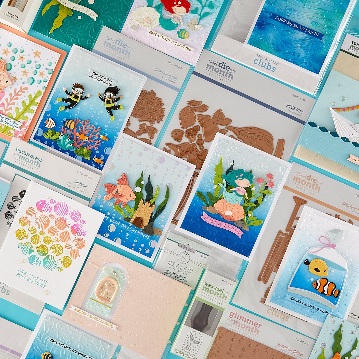 Get ready to dive in—August Clubs are here! 🌊
This month’s theme Beneath the Blue is making waves with adorable underwater scenes, shimmering fish, and ocean-inspired details you’ll flip for! 🧜‍♀️ 
📅 New Club sign-ups open August 6! 
See the Clubs: spellbinders.shop/3EDGd6k
Watch