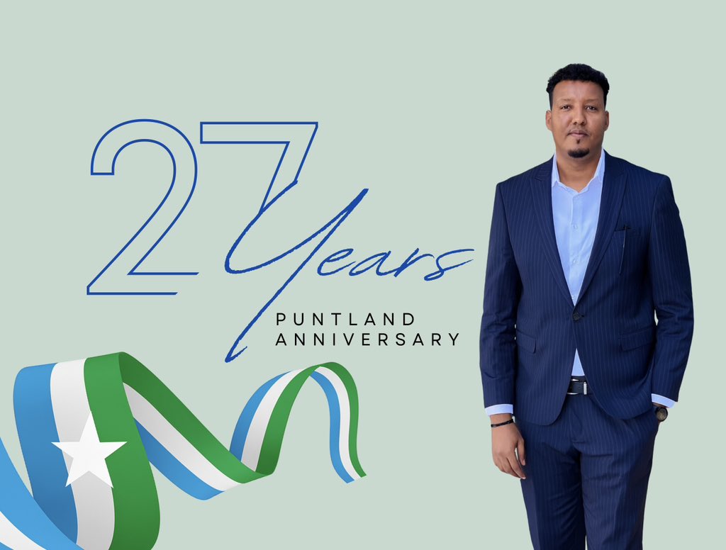 Hambalyo sannad guurada 27aad ee aasaaskii Dawladda Puntland. 27 sano oo jiritaan iyo degenaansho ummadeed ah. Waxa aan u rajaynayaa shacabka reer Puntland in ay ku damaashaadaan farxad waarta.