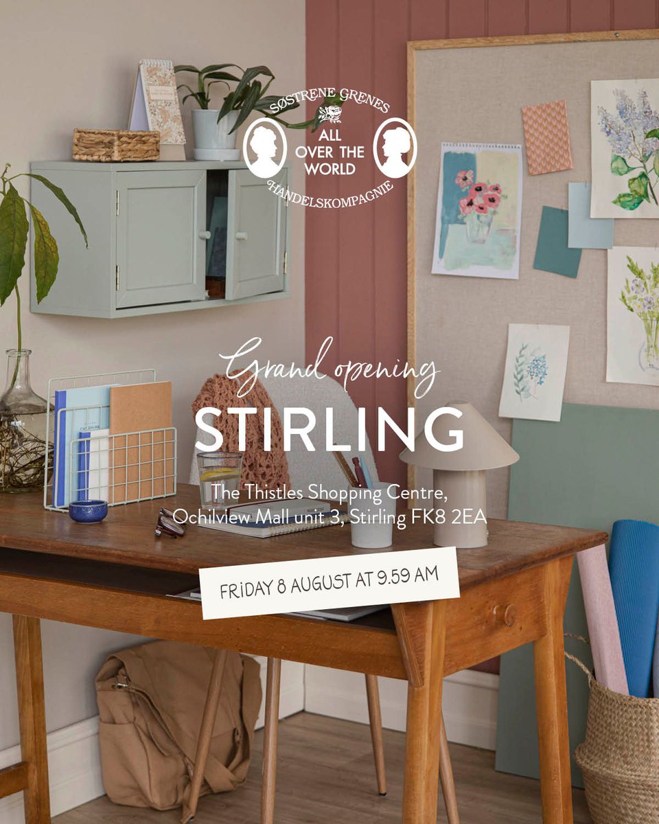 🎉 Exciting News, Stirling! 🎉

We’re thrilled to welcome Søstrene Grene to Thistles Shopping Centre - opening their very first store in Stirling on Thursday 8 August! ✨

🎁 Giveaways for the first 100 visitors
🎻 Live classical music to set the mood and a red carpet welcome