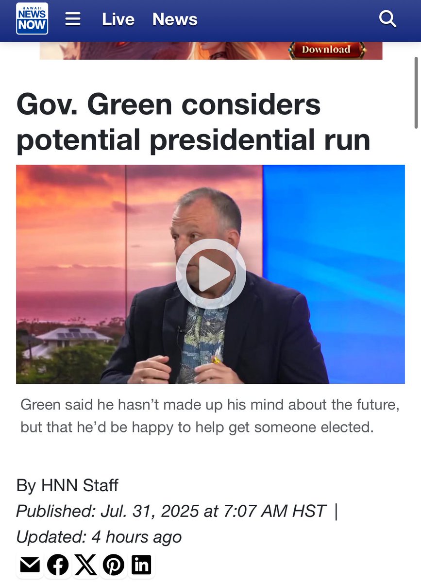 If you’re not from Hawaii and wondering who Josh Green is-

-Think Newscum with scrubs and a stethoscope 
-Soros protégée
-Covid and vaxx tyrant 
-pushes climate change agenda on steroids 

Hawaii’s elections aren’t fixable without federal intervention, but if other states fix