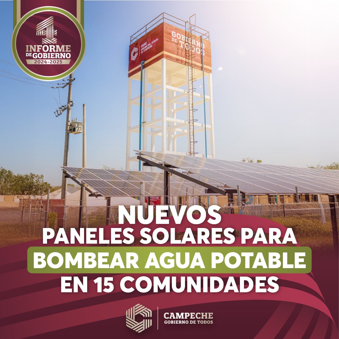 ¡Energía limpia para llevar agua a quienes más lo necesitan!

Instalamos nuevos paneles solares para bombear agua potable en 15 comunidades.

#Layda4Informe