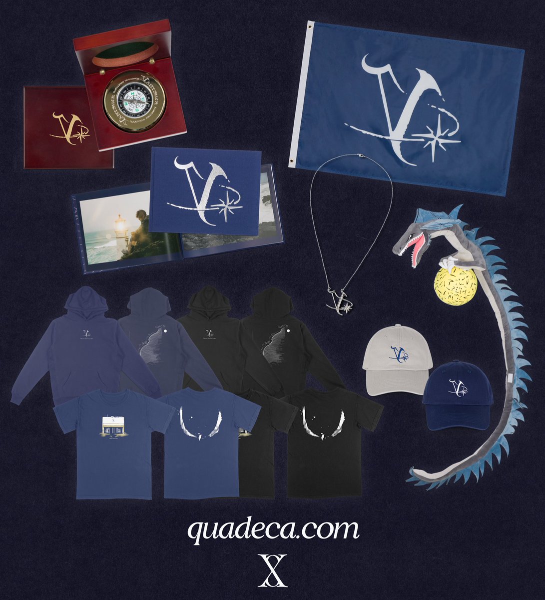 The limited vanisher drop is up now!
500 bakunawa plushies— includes soundbox that plays Danny brown Adlibs from the song &amp; detachable moon
300 compasses / necklaces / flags 

Quadeca.com