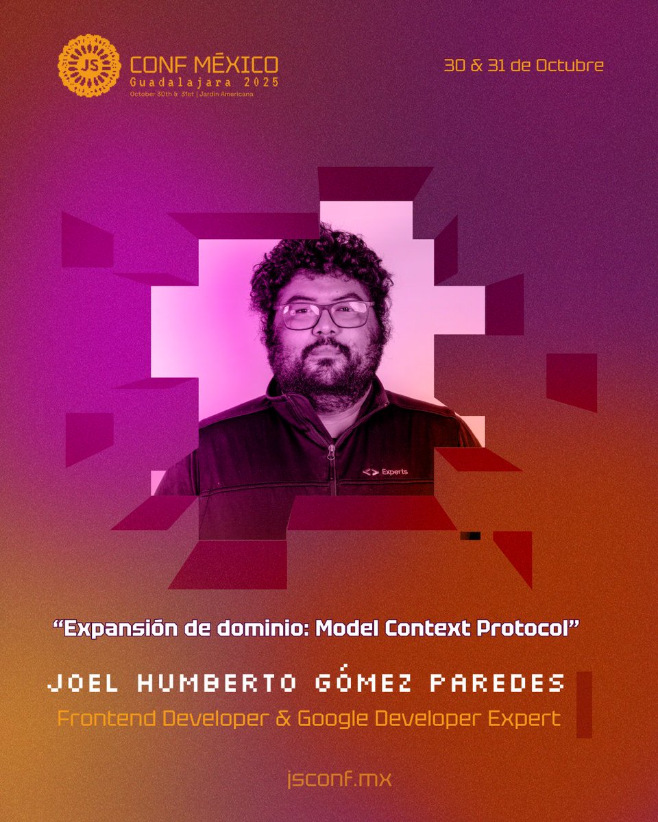 JSConfMX (@jsconfmx) on Twitter photo Joel Humberto Gómez Paredes (<a href="/DezkaReid/">Joel Humberto Gomez Paredes</a> ) regresa a #JSConfMX 2025 con la charla "Expansión de dominio: Model Context Protocol" 🤖👑
🧙🏻♂️ A través de una demo de un videojuego de hechicería con IA Generativa aprenderás a hacer integraciones optimizando tiempos y conocimientos de Joel Humberto Gómez Paredes (<a href="/DezkaReid/">Joel Humberto Gomez Paredes</a> ) regresa a #JSConfMX 2025 con la charla "Expansión de dominio: Model Context Protocol" 🤖👑
🧙🏻♂️ A través de una demo de un videojuego de hechicería con IA Generativa aprenderás a hacer integraciones optimizando tiempos y conocimientos de