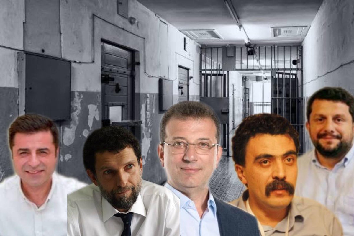 Selahattin Demirtaş 3191 gündür, Osman Kavala 2830 gündür, Selçuk Kozağaçlı 2818 gündür, Can Atalay 1195 gündür, Ekrem İmamoğlu ise 135 gündür hapiste.