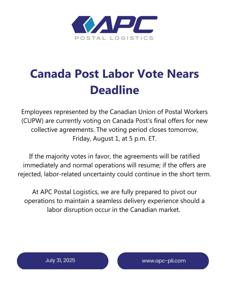 APC Postal Logistics tweet media