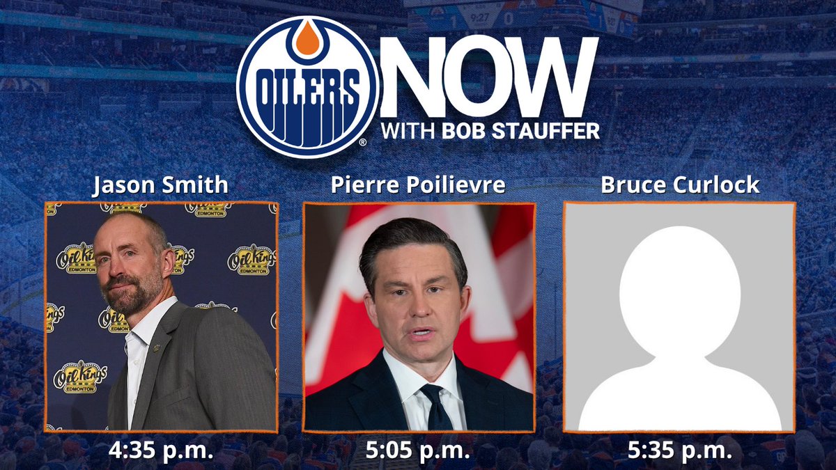 Oilers Now with Bob Stauffer (@oilersnow) on Twitter photo Tonight on the show with <a href="/Bob_Stauffer/">Bob Stauffer</a> from 4-6 p.m. MT on <a href="/CHED880/">880CHED</a>...
π4:35 <a href="/EdmOilKings/">Edmonton Oil Kings</a> Head Coach Jason Smith
π5:05 <a href="/PierrePoilievre/">Pierre Poilievre</a>
π5:35 <a href="/bcurlock/">bcurlock</a>
Get in touch at 780-451-8800 via call or text βοΈ&π²
π§: player.880ched.com Tonight on the show with <a href="/Bob_Stauffer/">Bob Stauffer</a> from 4-6 p.m. MT on <a href="/CHED880/">880CHED</a>...
π4:35 <a href="/EdmOilKings/">Edmonton Oil Kings</a> Head Coach Jason Smith
π5:05 <a href="/PierrePoilievre/">Pierre Poilievre</a>
π5:35 <a href="/bcurlock/">bcurlock</a>
Get in touch at 780-451-8800 via call or text βοΈ&π²
π§: player.880ched.com