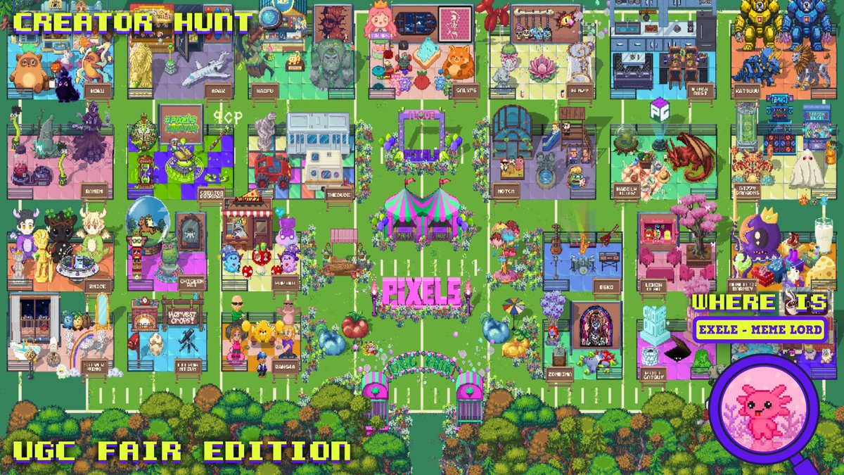ExeleMemeLord's tweet image. 🚨 Creator Hunt: UGC Fair Edition 🚨

The Meme Lord is hiding somewhere… can you find him? 👀

🎁 1 lucky hunter will win an NFT avatar!

To enter:
✅ Like &amp;amp; 🔁 Retweet
💬 Reply with:
 📍 Where I’m hiding
 💼 Your wallet address

#PixelsUGCFair #PixelsCreatorHunt @pixels_online