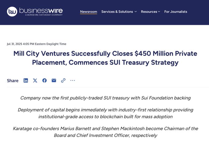 Mill City Ventures $450 Million Private Placement Announcement