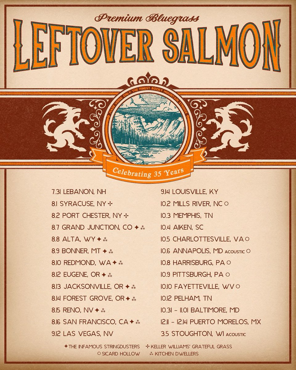 🌿 Polyethnic Cajun Slamgrass, headed to a town near you! 

🎟️ LeftoverSalmon.com/tour
