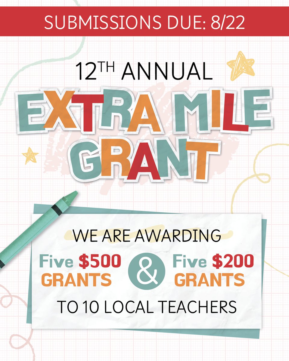 LeighAnn Little (@littleartgcs) on Twitter photo Thomas Tire and Automotive is supporting teachers in their classrooms with Extra Mile Grants. The company will award five $500 grants and five $200 grants — teachers can apply directly or nominate a colleague quickly and easily at thomastire.com/emg-2025. Thomas Tire and Automotive is supporting teachers in their classrooms with Extra Mile Grants. The company will award five $500 grants and five $200 grants — teachers can apply directly or nominate a colleague quickly and easily at thomastire.com/emg-2025.