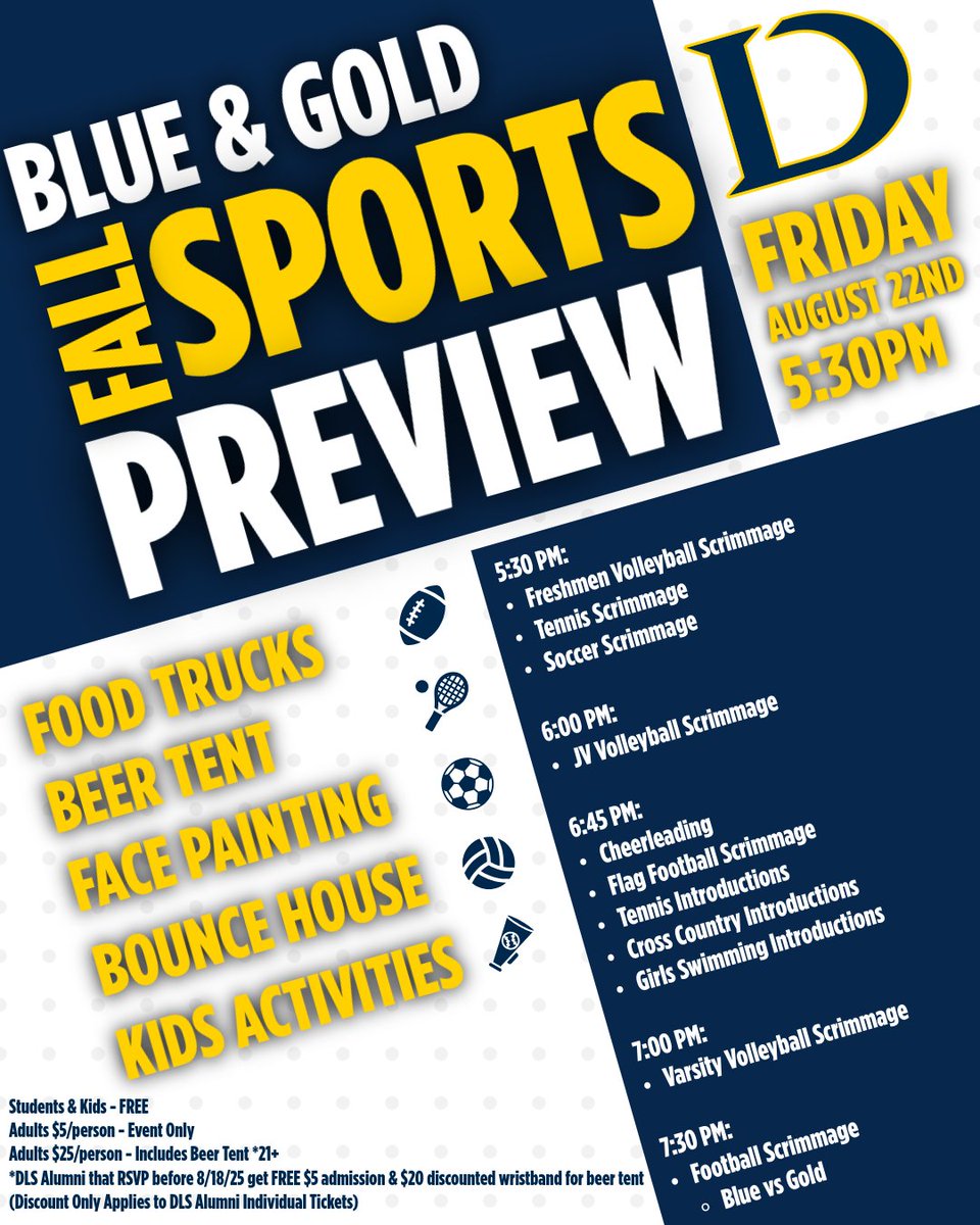 Join us for the Blue &amp; Gold Fall Sports Preview! 💙💛

Celebrate the new school year with food, fun &amp; Meteor pride as we spotlight our fall sports teams!

📅 Alumni: RSVP by Aug 15 for discounted entry forms.gle/5rcEkzbH4bkkAy…

#MeteorsUnited