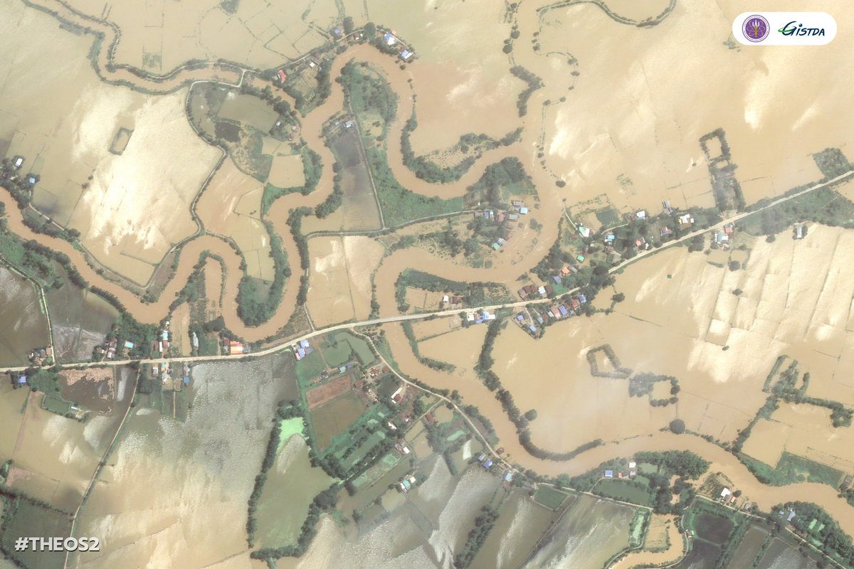 GISTDA's tweet image. 🛰️ เปิดภาพน้ำท่วมขังสุโขทัยจากดาวเทียม THEOS-1 และ THEOS-2 
(31 ก.ค. 68)

#GISTDA #อว #ดาวเทียม #ข้อมูลภูมิสารสนเทศ #ข้อมูลจากดาวเทียม #น้ำท่วม2568 #ประยุกต์ใช้ #บริหารจัดการน้ำ #ภาพดาวเทียม #วิเคราะห์น้ำท่วม #น้ำท่วมเหนือ #น้ำท่วมสุโขทัย #THEOS1 #THEOS2