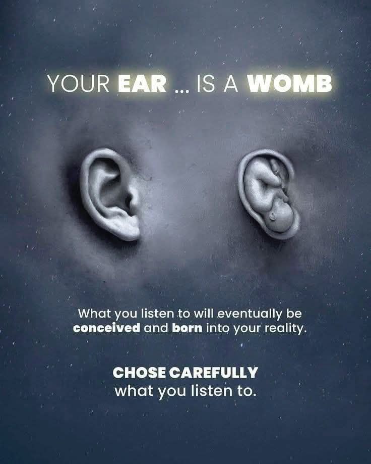 vegastarr's tweet image. Your ear… is a womb. 👂👶
What you listen to is what you give life to.
Words are seeds. Frequencies are programs.
They shape your beliefs, your emotions — your entire reality.

Choose carefully what you allow in.
Because what you hear… you become.
📘 tinyurl.com/bookofwisdomvo…