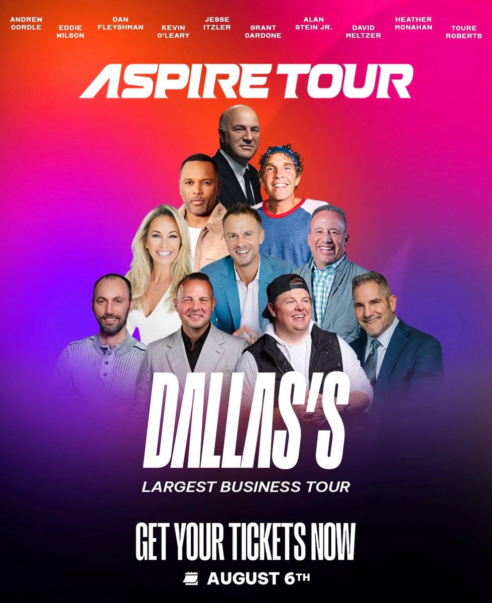 Dan Fleyshman (@danfleyshman) on Twitter photo Send your friends, family & followers in the Dallas area over to ASPIRE Tour on Wednesday to learn & network with 1000’s of entrepreneurs!!!🎤🧠 aspireTour.com Send your friends, family & followers in the Dallas area over to ASPIRE Tour on Wednesday to learn & network with 1000’s of entrepreneurs!!!🎤🧠 aspireTour.com