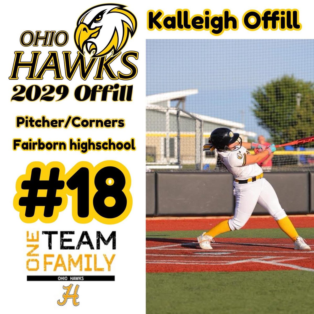 🚨Roster Alert🚨 We are pumped to have Kalleigh Offill back for year 5!

Leader from Fairborn HS—strong at the plate &amp; in the circle!

🔥 Fav player: Kami Kortokrax
❤️ College: Ohio State
🎯 Goals: Boost velo/spin &amp; be a great teammate!