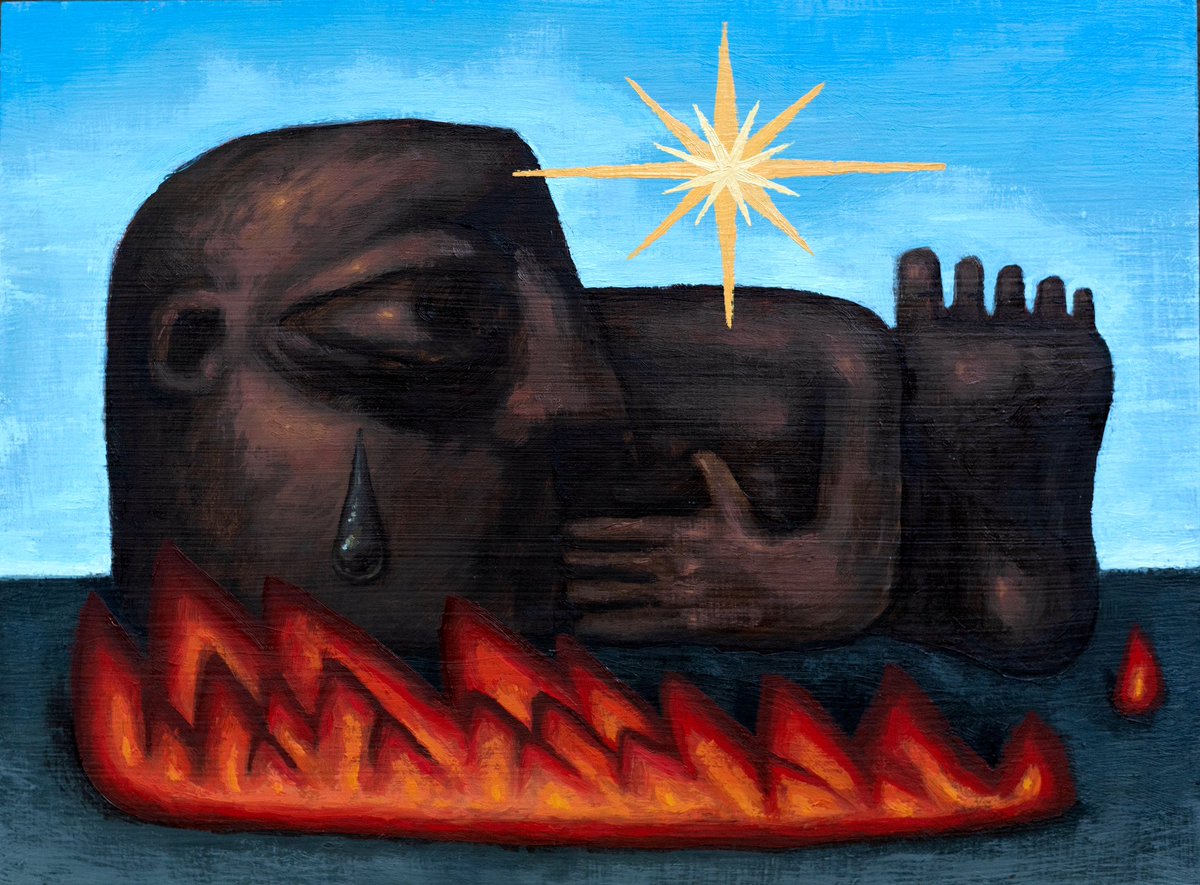 jurndan's tweet image. &quot;A Pile of Self&quot; 9&quot;x12 &quot; oil on panel