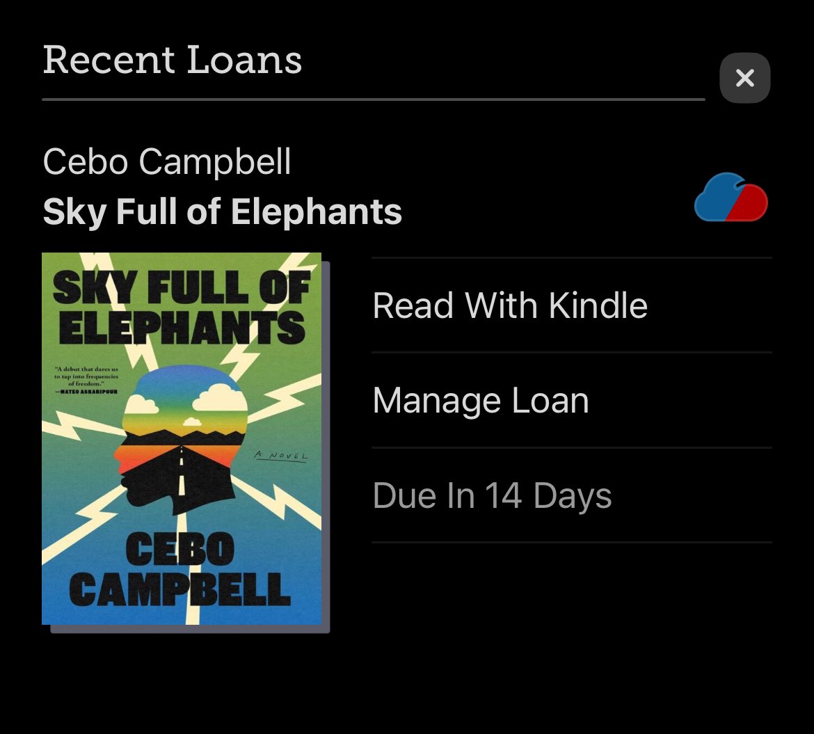 And my next read just came through on Libby