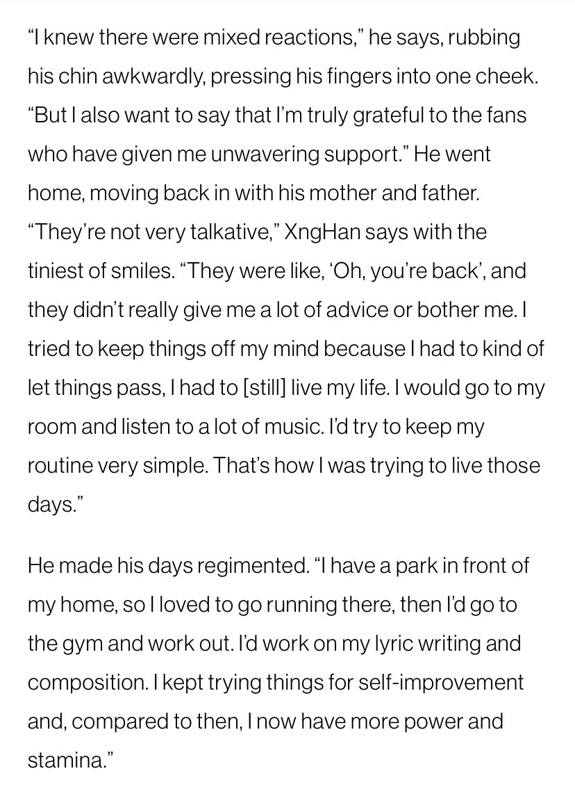 HSHFEEDS's tweet photo. xnghan talks abt the time he went back home, support from his parents, simple routines, running at the park, music in his room. through it all, he focused on healing &amp; growth. he also thanked fans for their unwavering support. “compared to then, i now have more power and stamina” https://t.co/5zh7YhvIWV