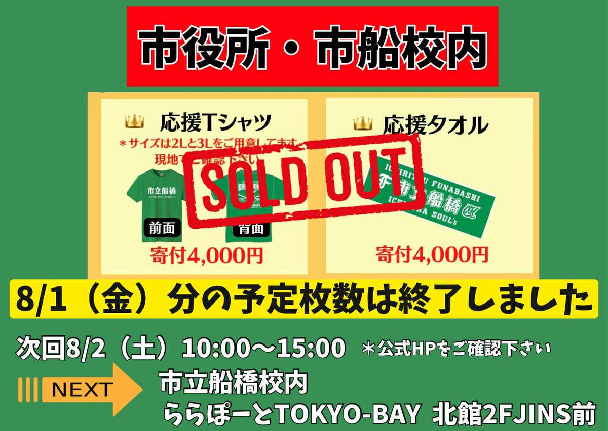 お知らせ】 本日の予定枚数終了致しました ありがとうございました。