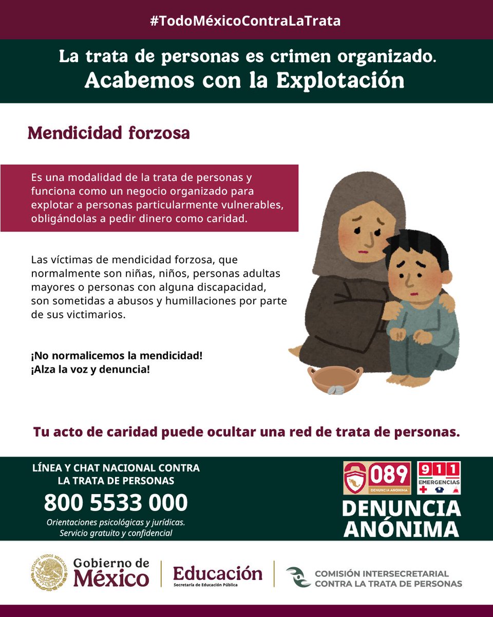 México contra la trata de personas

La trata de personas atenta contra la libertad, la dignidad y los derechos fundamentales.

La prevención, atención y erradicación de este delito requieren el compromiso conjunto de sociedad y autoridades.

#MéxicoContraLaTrata