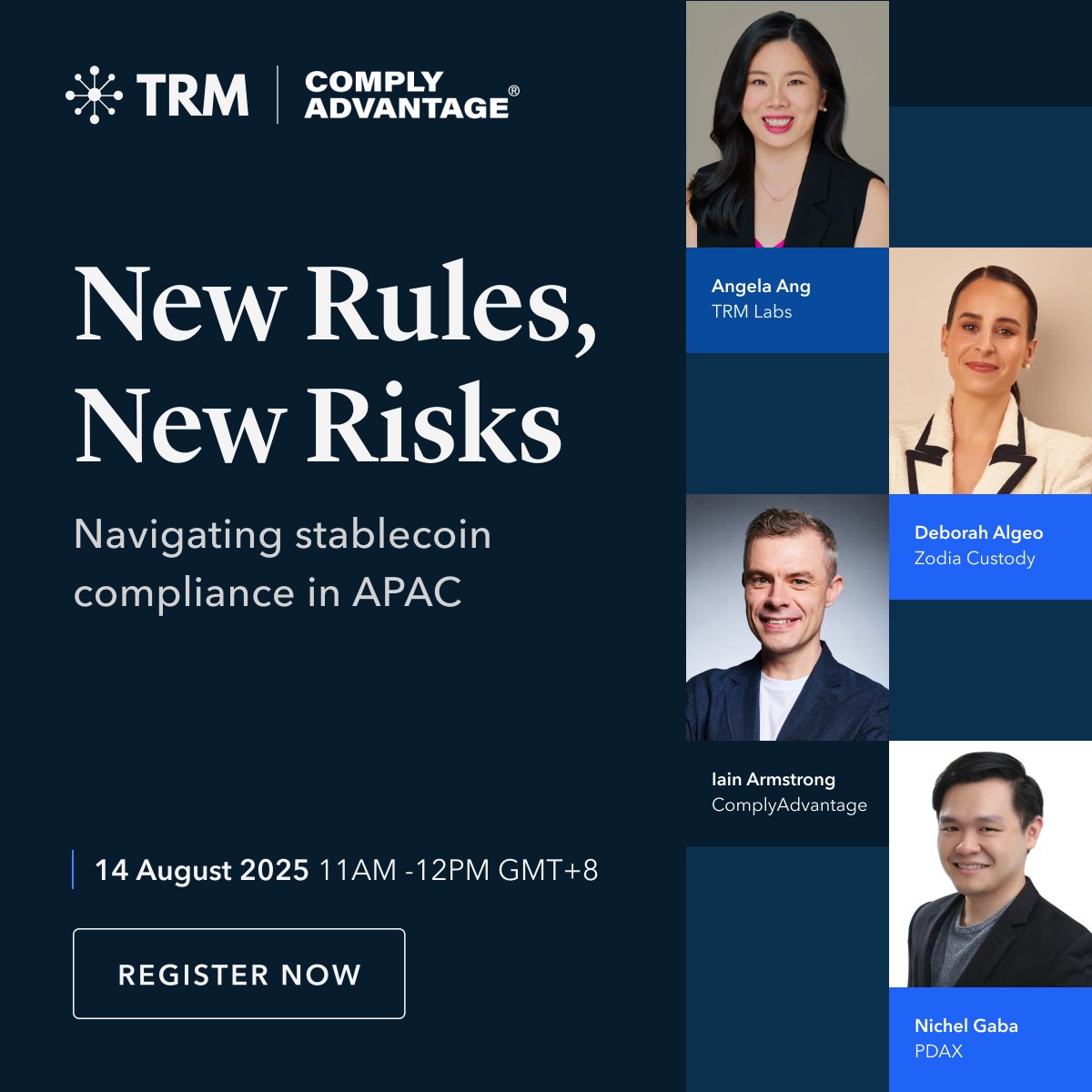 Stablecoin regulations in APAC are evolving fast. Join <a href="/trmlabs/">TRM Labs</a>, <a href="/ComplyAdvantage/">ComplyAdvantage</a>, <a href="/ZodiaCustody/">Zodia</a>, and @PDAX in a live webinar to unpack the new rules—and how to stay compliant. 📅 Aug 14 | 11:00am SGT
🔗 Register here: hubs.la/Q03zV04h0