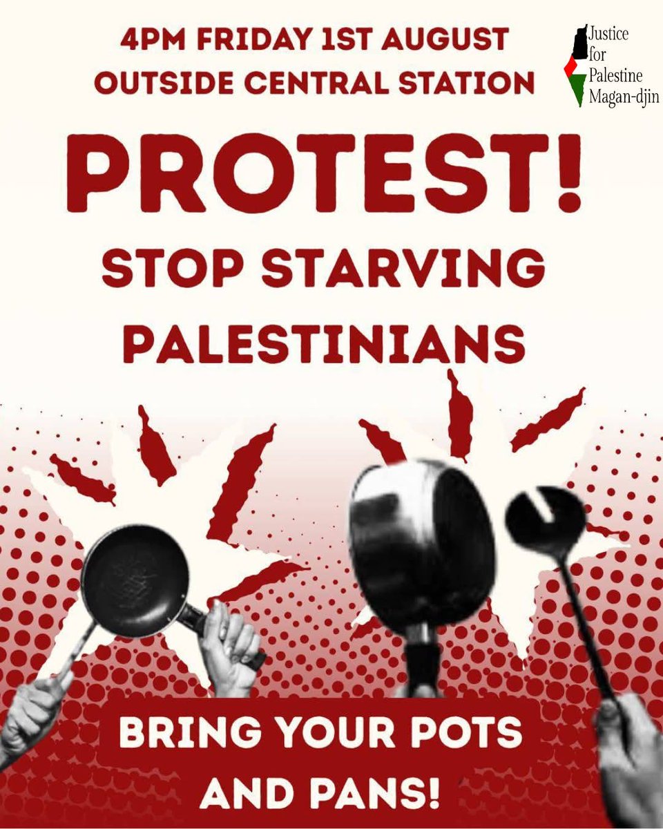 SpotlightForYou's tweet photo. @SenatorPayman Next Emergency Protest For Palestine is Today Friday 1st August 4pm Outside Central Station, Ann St,
Brisbane
Tell Israel & its Western backers to #StopStarvingKids
#StopStarvingGaza
#EndTheSiege
#EndTheBlockade
#FreePalestine
#DisarmIsrael
#SanctionIsrael
#ArrestNetanyahu
๐๐ซ๐ต๐ธ https://t.co/BcDgkJIVcS
