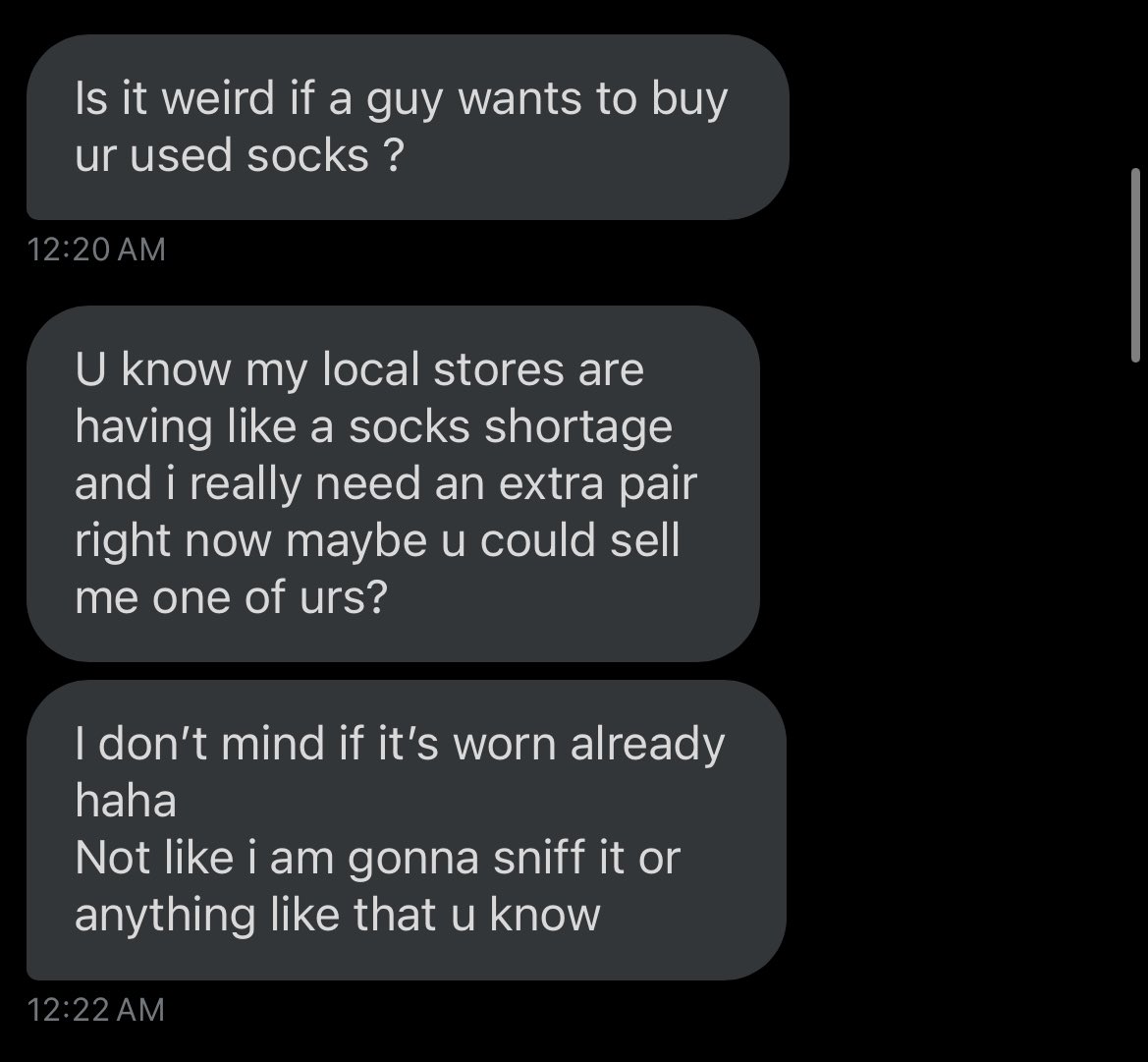 im crying the whole made up story just to ask for my socks 😭😭😭