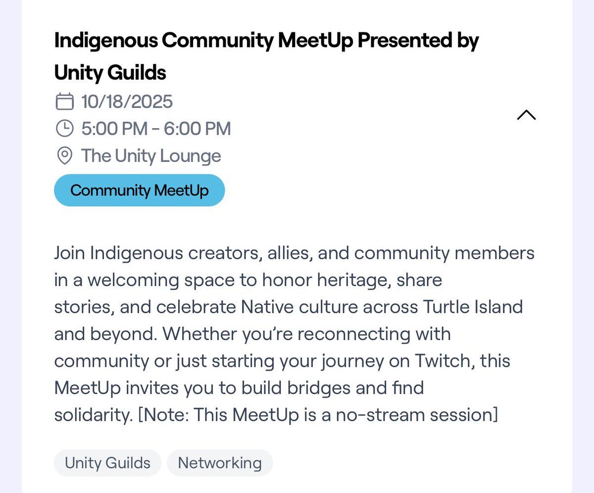 Extremely excited for the Indigenous Community MeetUp! 🤍