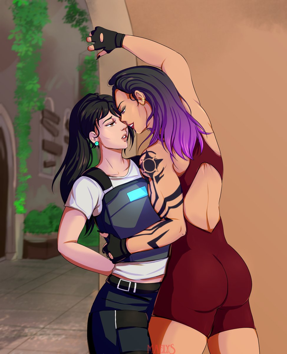 What if we kissed at The Range? 
🫦🤍🩵🩷💜🔥

#Reyge #reygeweek25 #reyna #sage #wlw #yuri #VALORANTfanart #VALORANT 
Always looking for #artmoots!