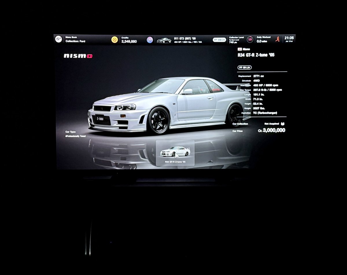 They put the R34 Z-tune in GT7!!!………….oh, it’s 3 million 😑.