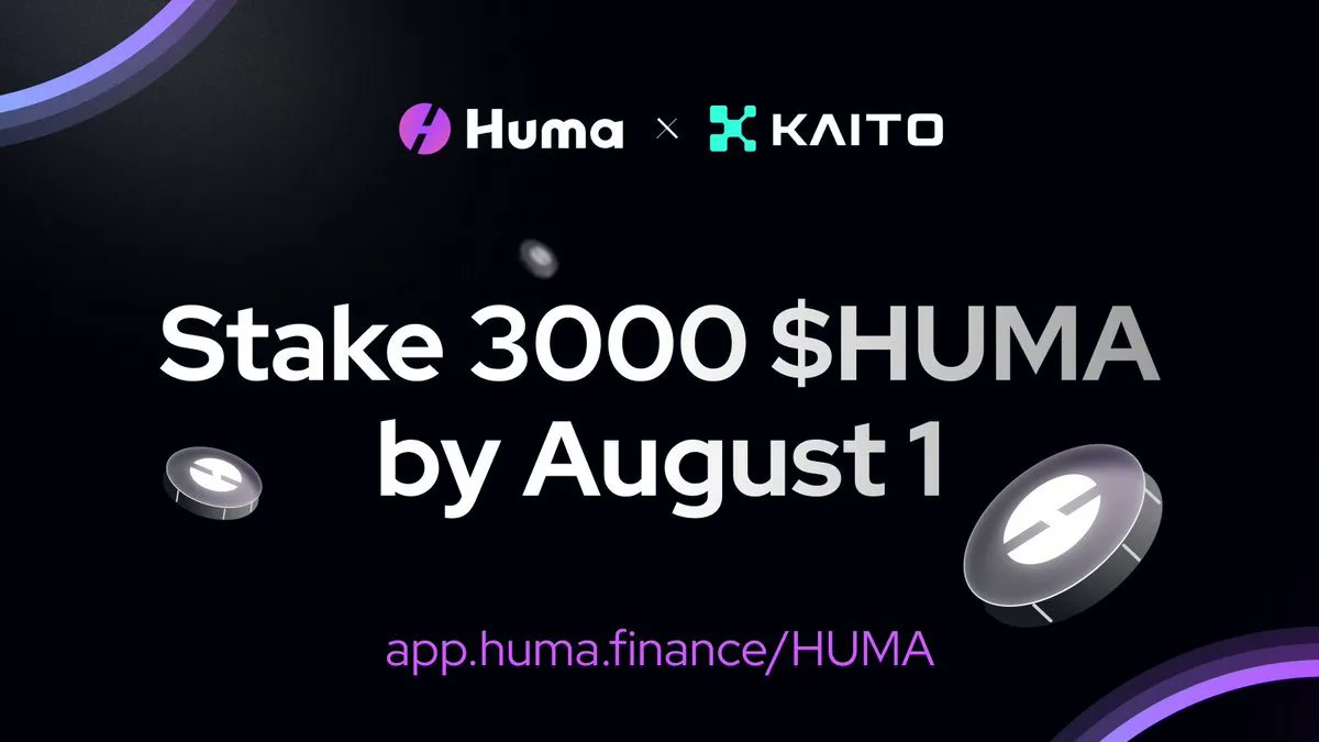 (Ø,G) Bker (@ngovanquanhust) on Twitter photo Ai muốn nhận thưởng mùa 1 thì đừng quên stake ít nhất 3,000 $HUMA trước 1/8 nhé! Mình đã hoàn tất và sẵn sàng Yap HUMA cùng cộng đồng. Cùng nhau đi xa hơn!
<a href="/humafinance/">Huma Finance 🟣</a> <a href="/KaitoAI/">Kaito AI 🌊</a> Ai muốn nhận thưởng mùa 1 thì đừng quên stake ít nhất 3,000 $HUMA trước 1/8 nhé! Mình đã hoàn tất và sẵn sàng Yap HUMA cùng cộng đồng. Cùng nhau đi xa hơn!
<a href="/humafinance/">Huma Finance 🟣</a> <a href="/KaitoAI/">Kaito AI 🌊</a>