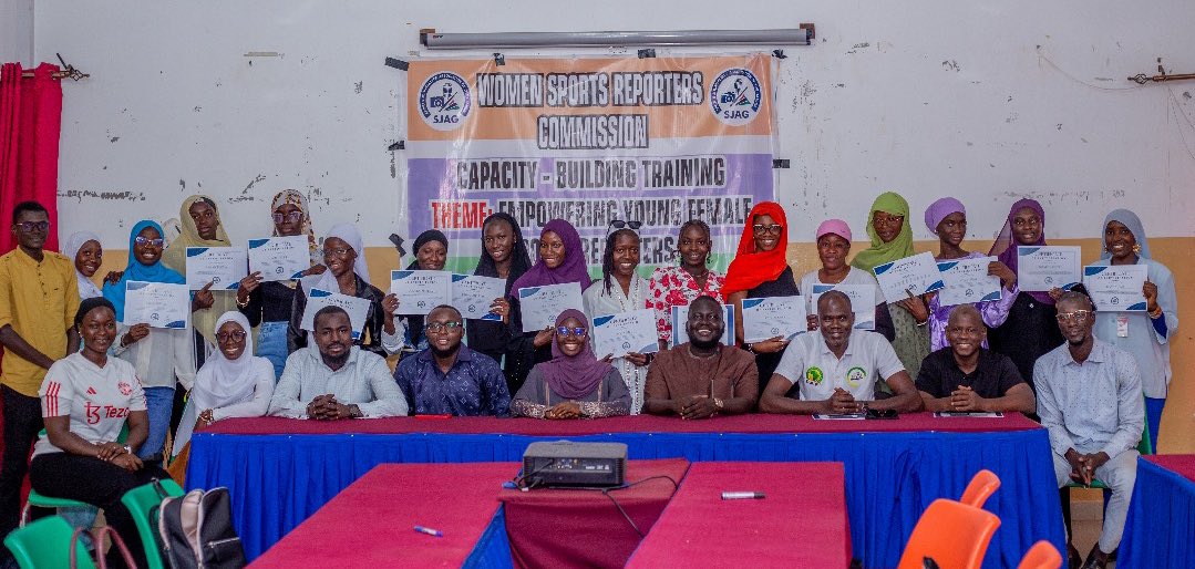 wsrcgambia's tweet photo. WSRC Concludes 2-Day Training for Aspiring Women Sports Journalists!
With support from Sports Journalist’s of the Gambia, the training empowered young reporters with core sports reporting skills.
Women will take their place in sports media!
@womenempower
#WomenInSports #WSRC https://t.co/xzkHjbQ48u
