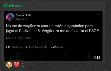 Nuevo ratón para estrenar el #Battlefield6 
Mi colega <a href="/jovi_obi/">ObiWanBonJovi</a> en corto: