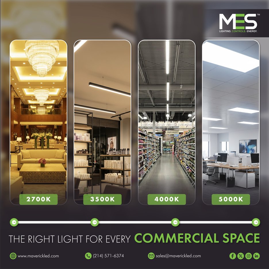 MES_BLC's tweet image. 🌡️ Kelvin decoded: Which color temp fits your space best? #KelvinGuide #LEDColorTemp #LightingTips #MaverickGlow