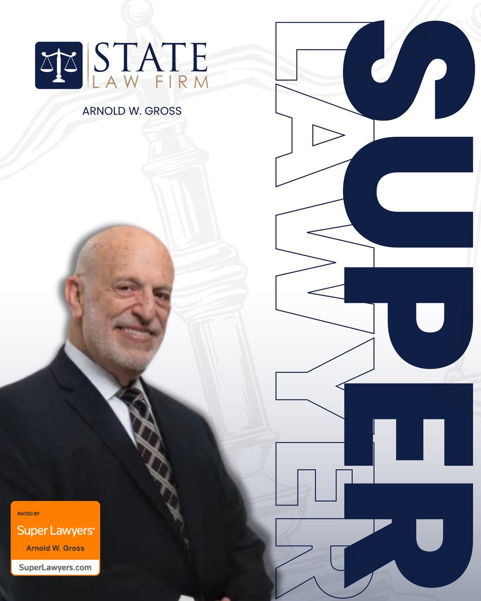 statelawfirm's tweet photo. 🔈 Big News! 🔊 We are excited to share that our very own Arnold Gross has been named a 2025 Super Lawyer ⭐️ 

This recognition is reserved for the top 5% of attorneys in the country - and it’s no surprise to us. Arnold shows up with grit, heart, and unmatched skill everyday. https://t.co/VOocaXB54I