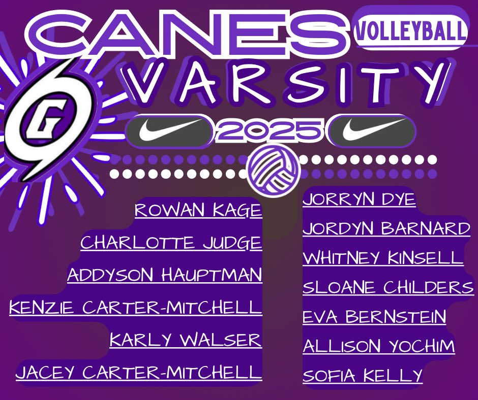 Presenting your 2025 Varsity Purple Hurricanes 🏐