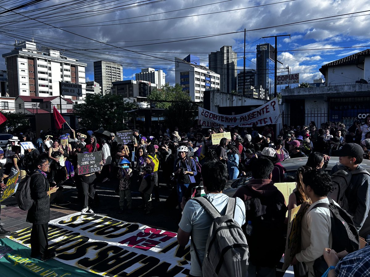#Cobertura | Hoy, 31 de julio se movilizan distintos sectores sociales contra la fusión de ministerios y secretarías decretada por el Gobierno de Noboa. El recorrido va del Min. de la Mujer al de Ambiente, pasando por la Embajada de Israel y finaliza en el Min. de Cultura. 

🧵