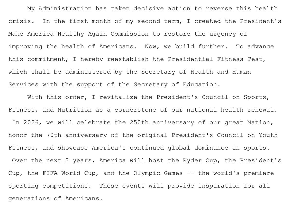 News: Trump brings back the presidential fitness test