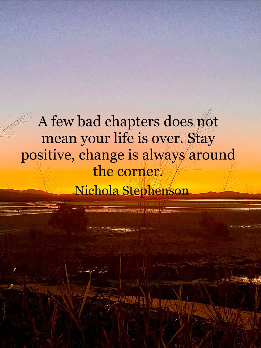 A few bad chapters does not mean your life is over. Stay positive, change is always around the corner 😊

#positive #MentalHealth #mindset #joytrain #successtrain #quotes #thinkbigsundaywithmarsha #thrivetogether