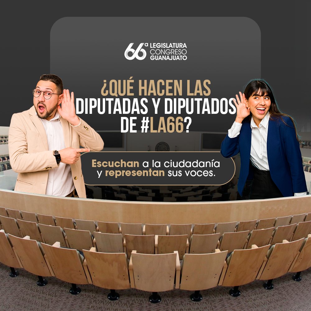 Ser diputada o diputado  es una gran responsabilidad. 👨🏻‍⚖️👩🏻‍⚖️​
 🫱🏻‍🫲🏽 En #La66 trabajamos todos los días para escuchar, legislar y transformar.​
​
#La66 #ConstruimosContigo #LegislarParaRepresentar