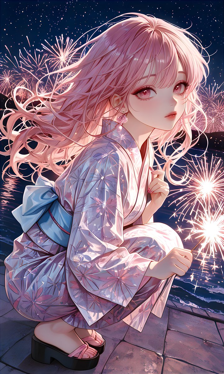 Ai_gazou3's tweet photo. 8月になったので花火をたくさん打ち上げたい♪♪
そこで期限は特にないですが飽きるまでで多分2.3日程度🌟花火に関する事ならなんでもok！のフリースタイルでゆるくやりたいと思います🎇

例えば、【例文】　イラスト①
➡️たくさんの花火を背景にした美しい夜空
➡️beautiful night sky with many fireworks in background, 

花火に関する事は上記と『手持ち花火』『花火柄浴衣』しか入れてないです🌟
参考にという事でお願いします🌟

タグ🏷️はお好きに❣️ただしこのポストを引用してくれた方のみになりますが、ヌー◯以外でセンシにならない程度限定でRPします🤍(多分可愛いばっか言うと思います笑)
🍞見えタニ(っ´ω`c)ﾏｯ...ぐらい大丈夫でしょ🫶🏻オチリは怪しいよ🫶🏻下技は前面なら⁉️
自己責任❣️

では気が��いたら花火🎇🎆やっちゃいましょう🥰わたし一人でもやるっ❣️

イラスト2.3.4は可愛いから載せときます💕

good luck❣️

当の本人は🍞見せタニ(っ´ω`c)ﾏｯ...載せるけどね❣️てかもう載せた❣️(手遅れ)