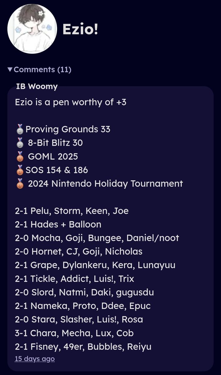 Ezio! 🔜 GOML (@ezio_spl) on Twitter photo Im re-posting this cuz its closer to the time and the last post had 3 typos.
I got suggested to +3 by <a href="/IbWoomy/">IB Woomy @ GOML 🥉</a> , make sure to comment and upvote! My results are not all on the + suggest cuz its outdated + we reached character limit so pls check my bio 🙏 Im re-posting this cuz its closer to the time and the last post had 3 typos.
I got suggested to +3 by <a href="/IbWoomy/">IB Woomy @ GOML 🥉</a> , make sure to comment and upvote! My results are not all on the + suggest cuz its outdated + we reached character limit so pls check my bio 🙏