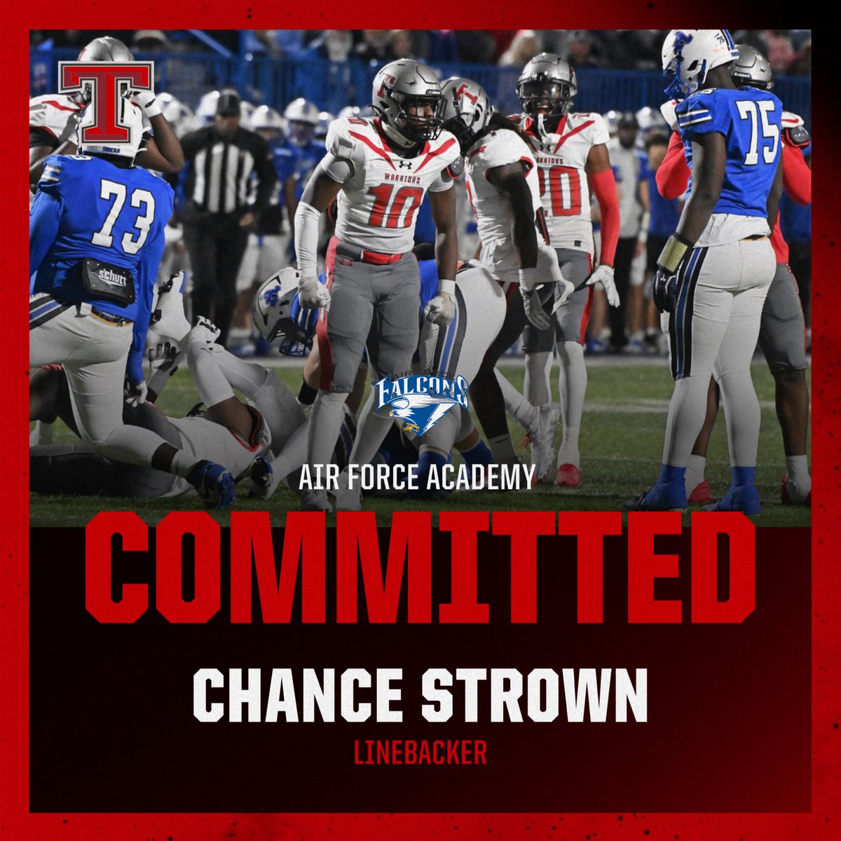 Congrats Chance Strown, our 2026 LB, on your commitment to the Air Force Academy!
#FlyFightWin ⚡️
#OutWorkEmAll